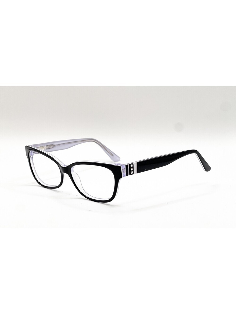 Chelsea Morgan CM 202232 BK WH Black White Rectangle Eyeglass Frames 53-14-135